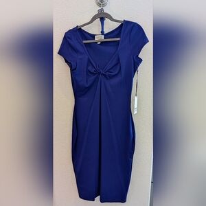Unique Vintage 1950s Indigo Sweetheart Dianne Wiggle Dress Sz M